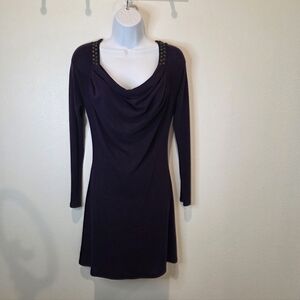 Chic Purple Long Sleeve Dress- Size S